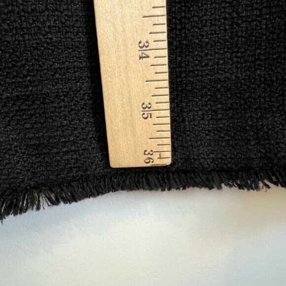 Karl Lagerfeld Midi Dress Womens 10 Black Sleeveless Tweed Office Fringed Hem - Picture 6 of 10